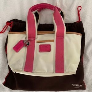 Coach Mini White Nylon Hampton Bag